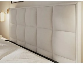 Kárpitozott ágy matracokkal és ágyneműtárolóval GRACE 140x200 cm bézs