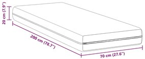 Matrac Fehér 70 x 200 cm Zsebmátrac