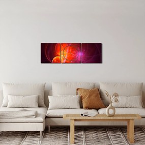 Modern rózsaszín absztrakció képe (órával) (90x30 cm)