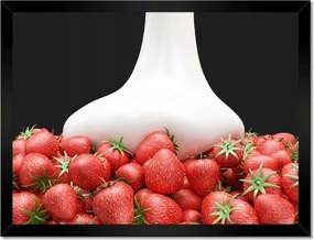 Poszterek keretben 40x30 Eper tejjel 3D