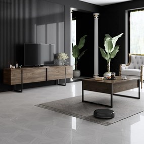 Luxe dió dohányzóasztal fekete vázzal