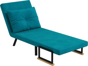 HOMCOM Állítható Háttámasz Szófaágy, Hajtható Szófaágy Párnákkal a Nappaliba, Kárpitozott Szövet, Acél és Fa, 63x73x81 cm, Sötétkék | Aosom