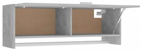 betonszürke szerelt fa ruhásszekrény 100 x 32,5 x 35 cm