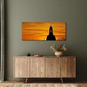 Templom a naplementében képe (120x50 cm)