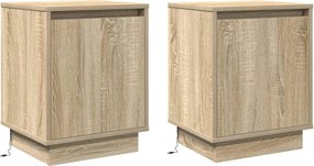 vidaXL Éjjeliszekrény 2 pcs Sonoma tölgy 39 x 34,5 x 50 cm Faanyag