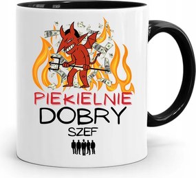 Bögre Fekete Főnök Ajándék Pokolian Jó Főnök fényképes nyomtatással