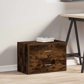szekrény 2 fiókkal füstölt tölgy 60x31x40 cm gépi forgácsolt fa