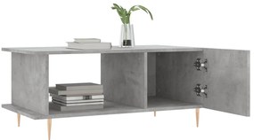 Betonszürke szerelt fa dohányzóasztal 90 x 50 x 40 cm