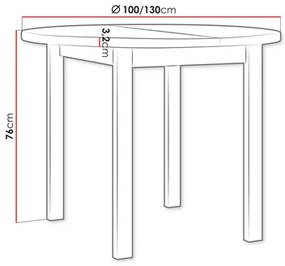 Széthúzható étkezőasztal Messas 100 130 II L (artisan tölgy + fekete) (2-4 személy részére). 1105400