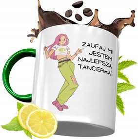 Zöld Bögre Táncosnőnek Születésnapi Ajándék fényképes nyomtatással