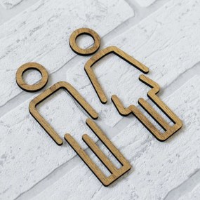 DUBLEZ | Fa WC ajtótábla - Női/Férfi