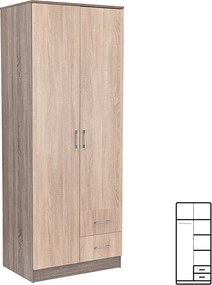 Miami gardróbszekrény 80x205 cm sonoma tölgy-yorki tölgy