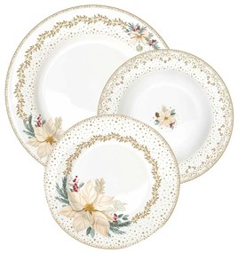 Karácsonyi porcelán étkészlet 18 részes White Elegance