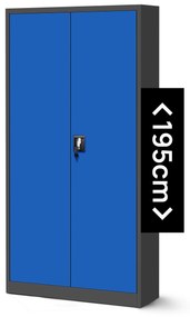 Fém iratszekrény JAN H, 900 x 1950 x 400 mm, antracit-kék