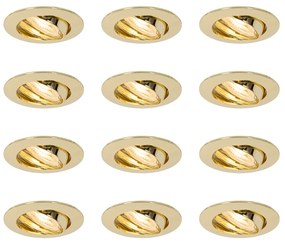 12 db-os süllyesztett spotlámpa szett, sárgaréz GU10 35 mm - Edu