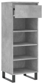 betonszürke szerelt fa cipőszekrény 40 x 36 x 105 cm