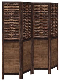 4 paneles sötétbarna tömör császárfa térelválasztó