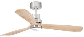 FARO 33560DC - LED Mennyezeti ventilátor LANTAU LED/15W/230V fa/króm á.132 cm + távirányító