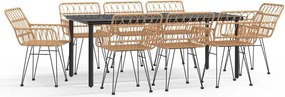 vidaXL 9 részes polyrattan kerti étkezőgarnitúra