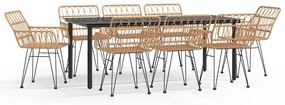 vidaXL 9 részes polyrattan kerti étkezőgarnitúra