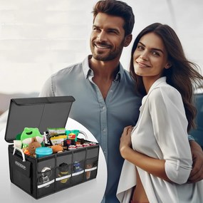 LEROY csomagtartó rendező, 63l, 60x35x30cm, fekete Monzana