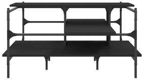 fekete szerelt fa dohányzóasztal 100 x 100 x 48,5 cm