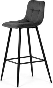 Barová židle, šedá, látka,AUB-X7015 GREY2