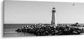 Kép - Világítótorony a tengerparton, Santa Cruz, California (120x50 cm)