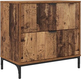 vidaXL Éjjeli asztal fiókkal Régi fa 63.5 x 36 x 61 cm Faanyag