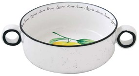 Citrom mintás Porcelán tál füllel 16 cm Amalfi