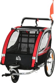 HOMCOM 2 az 1-ben Összecsukható Gyerek Kerékpáros Felszállás, Levehető Elülső Kerék, Hátsó Fékezés, Gyerek Kerékpáros Felszállás 2 Gyermek számára 18