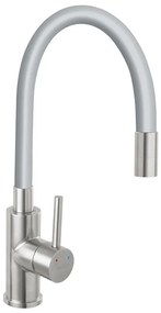 FERRO - Mosogató csap rugalmas karral rozsdamentes/szürke