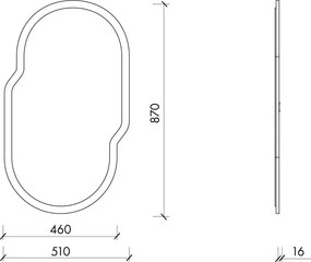 Fali tükör 51x87 cm Tafla – noo.ma