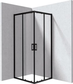 Funkia EVO szögletes zuhanykabin 80x90, fekete