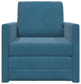 2 az 1-ben Floor Sofa Bed Kék 74x77x81 cm Bársonyos