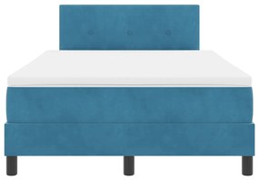 Boxspring Ágy Matraccal Sötétkék Kicsi Kétszemélyes Velúr