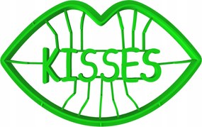 Prémium Mézeskalács lyukasztó keksz Valentin Nap Ajkak Cmok Kisses 8cm