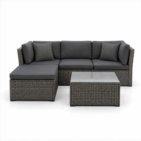 AVENBERG ARANCIO Kerti rattan garnitúra - szürke/szürke