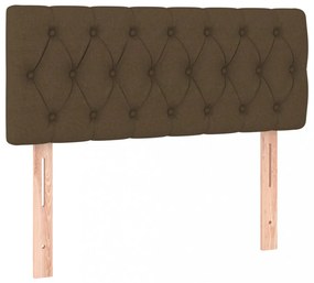 sötétbarna szövet LED-es fejtámla 100 x 7 x 78/88 cm