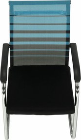 Tárgyalószék, kék/fekete, szövet, ESIN