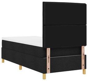 Boxspring Ágy Matrac és LED Fekete 100x200 cm Szövet