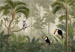 Gyerek Fotótapéta Dzsungel Madarak Pálmafák Gyerekszobába 350x250