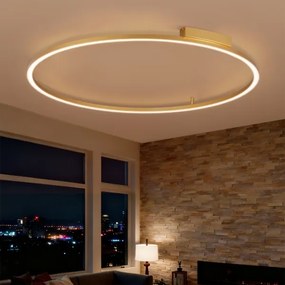 Brilagi - LED fényerőszabályozható lámpatest PORTOFINO LED/85W/230V átm. 120 cm arany + távirányító