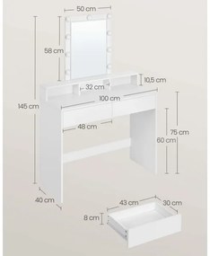 LADA fehér toalettasztal