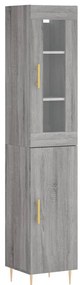 szürke sonoma szerelt fa magasszekrény 34,5 x 34 x 180 cm