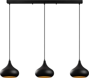 Muba 11554 fekete fém 3 izzós függőlámpa, Ø30 cm