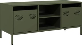 vidaXL olívazöld hidegen hengerelt acél TV-szekrény 101,5x39x43,5 cm