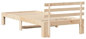 Fenyőfa Ágykeret Természetes Fa 75 x 190 cm Ágykeret