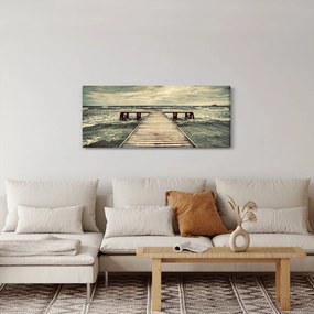 Egy fából készült móló képe a tengeren (120x50 cm)