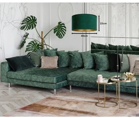 Duolla - Csillár zsinóron ROLLER 1xE27/15W/230V átm. 40 cm sötétzöld/arany